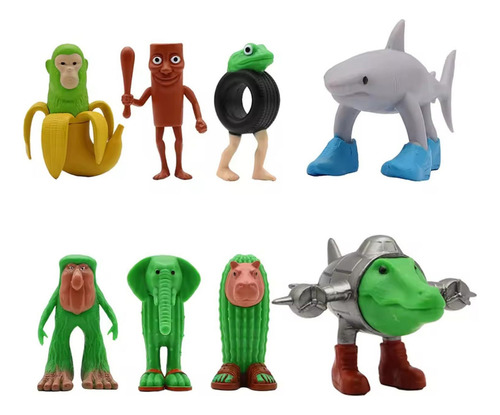 A Kit 8 Figuras De Plástico Tralalero Tralala Brainrot Tung
