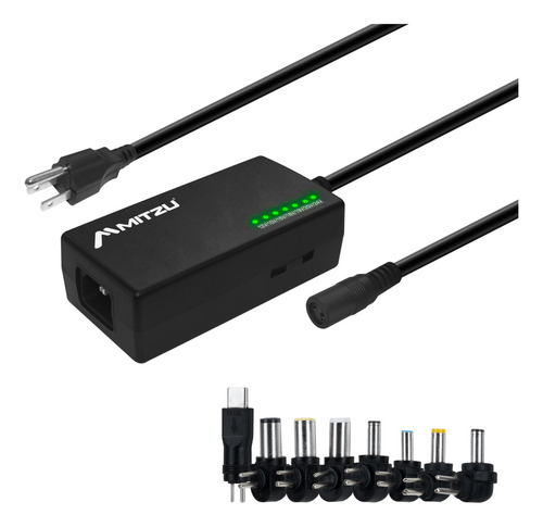 Cargador Laptop Multimarcas Mitzu 9 Conectores Verde