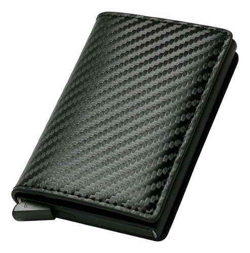 Carteira Antifurto Bloqueador Rfid Porta Cartões Preto Lisa