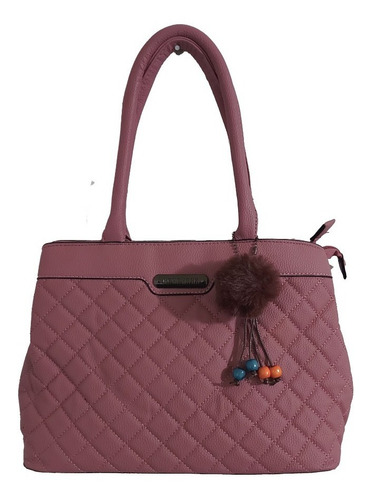 Imagen 1 de 7 de Hermosa Bolsa De Mano Para Mujer En Color Rosa En Tacto Piel