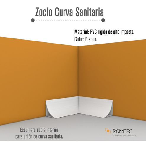 Imagen 6 de 7 de Esquinero Doble L Para Unión De Curva Sanitaria (2 Pzas)
