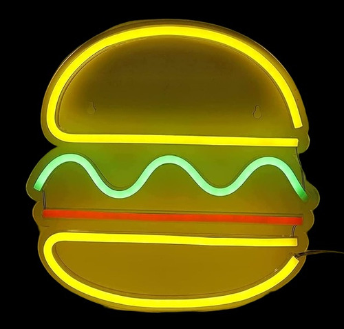 Anuncio Luminoso Tipo Neón Hamburguesa Radox