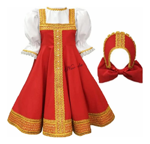 Disfraz De Baile Ruso Para Niñas  Rojo  De Sarafan  Cosplay