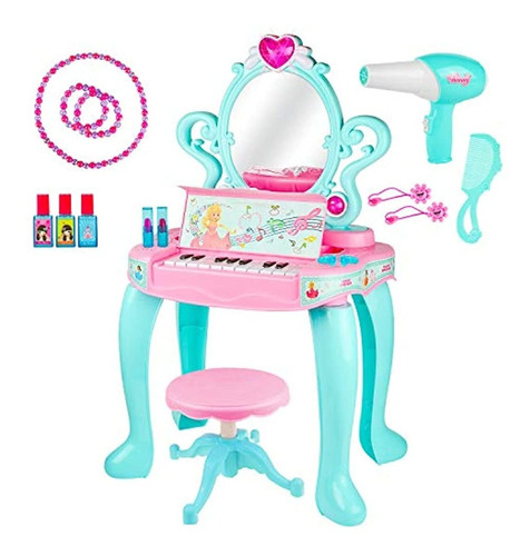 Juego De Belleza Con Piano, Silla Y Accesorios