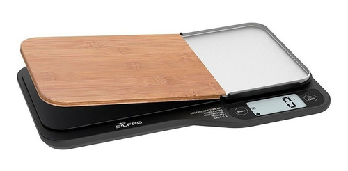 Imagen 6 de 7 de Balanza De Cocina Electrónica Silfab Tabla De Picar Bamboo