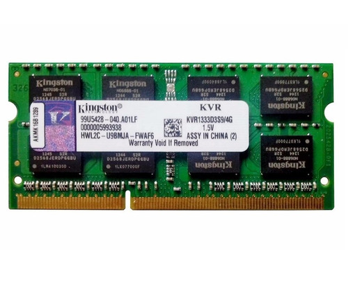 Memoria Sodimm Kingston 4gb Ddr3 1333 Pc3-10600 Notebook Mac