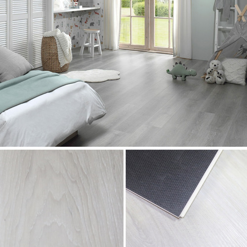 Piso Click Cor: Cinza Vinilico Clicado Textura Premium 1m²