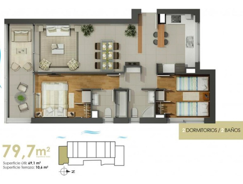 Reñaca, Cómodo Departamento Con Vista Al Mar De 2d 2b 2e 1b