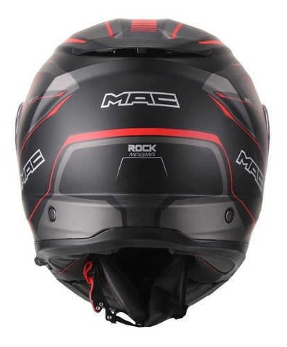 Imagen 6 de 9 de Casco Moto Rebatible Mac Rock Magma Negro Mate Devotobikes
