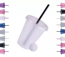 Vaso Termo Tapa Y Popote 16oz / 500ml 60pz Perso Vinil