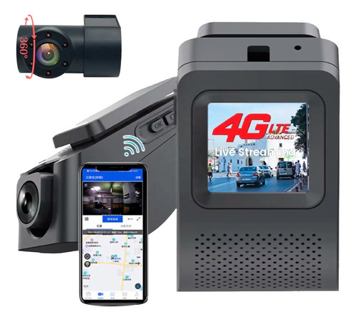 Câmera Veicular Dupla 4g Com Wi-fi Gps E Acesso Remoto