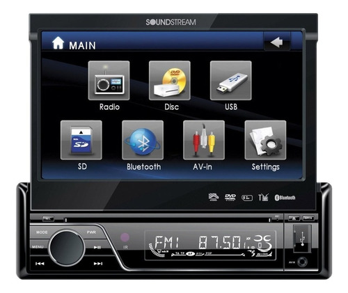 Pantalla Retractil Soundstream Vir-7830b Usb Sd 7 Pulgadadas