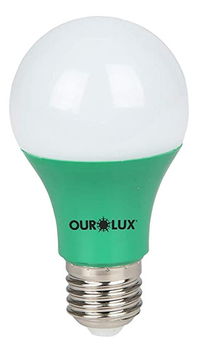 Lâmpada Led Bulbo A60 7w Bivolt E27 Verde Ourolux