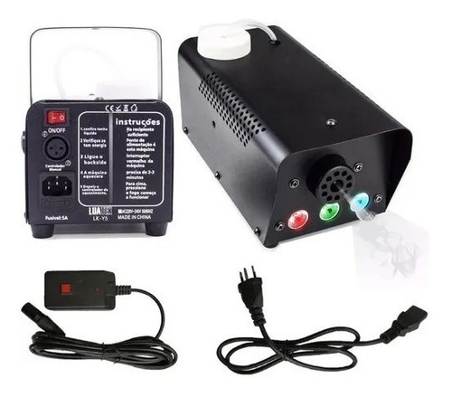 Maquina De Fumaça 600w 3 Leds Coloridos Rgb Festa Balada Dj Cor Preta