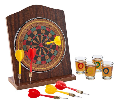 Juego De Mesa Para Dardos, Tablero De Dardos De Madera Con 6