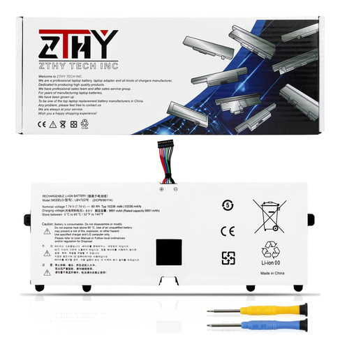 Zthy 80wh Lbv7227e Batería P/ LG Gram 15 16 17 Serie Z90p 