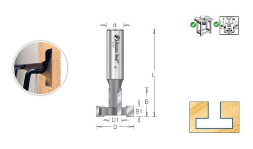 Amana Tools456621-3/8 D X 7/8 Ch X 1/2 Inch Shk fresa Bro