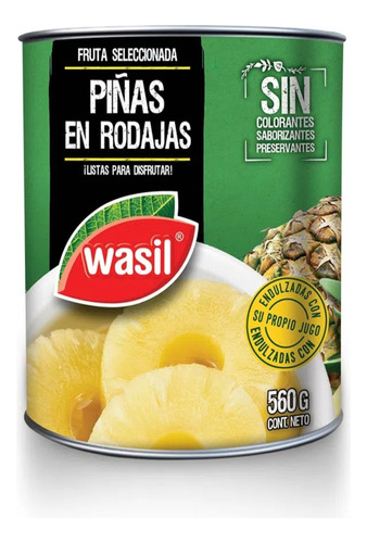 Piñas En Rodaja 560grs Wasil