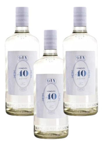 Gin Heraclio 40 Botánicos 750 Ml London Dry X3 Unidades