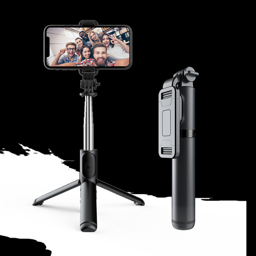 Trípode Q01, Bastón Para Selfies, Color Negro, 100 Cm, Bluet