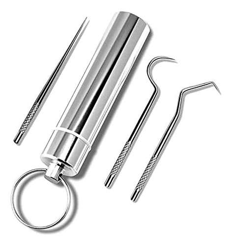 Juego De Palillos Acero Inoxidable Para Limpieza De Dientes