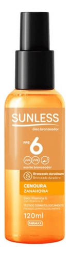 Kit Com 4 Bronzeador Oleo Cenoura Fps6 120ml Sunless