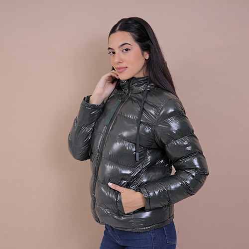 Campera Abrigo Impermeable Glitter Upminorista Mujer