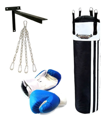 Guantes Boxeo + Bolsa 150 + Soporte Pared + Cadena Kit Box P