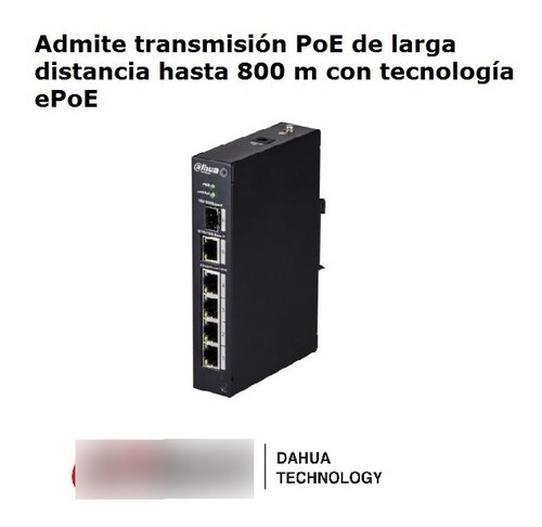 Imagen 4 de 8 de Switch Poe 4 Puertos Extendido 96w Dahua Pfl2106-4et-96