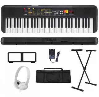 Kit Teclado Musical Yamaha F52 61 Teclas + Suporte X + Fone