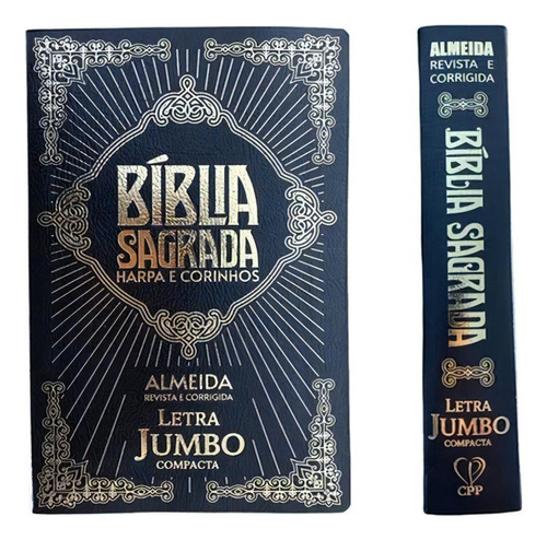 Bíblia Letra Jumbo A Maior Do Mercado / Compacta/ Com Harpa E Capa Coverbook Preta