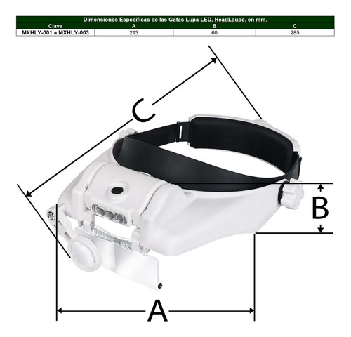 Lentes De Aumento Con Luz Integrada, Mxhly-001, 1 Pza, 1.5x,