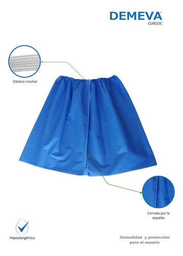 Bata Desechable Strapless Corta Spa Demeva 10pz Azul Econom Azul Lisa Unitalla