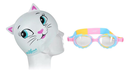 Kit Natação Speedo Óculos Candy Touca Cat Cap Infantil