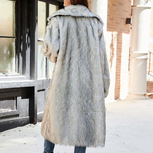 Chaqueta Larga E Para Mujer, Cálida, Con Pelo Sintético, Para Mujer, Invierno 3001