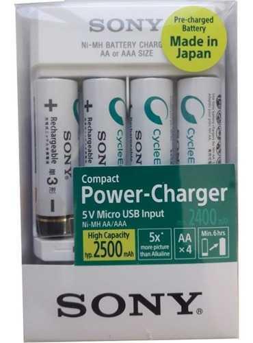 4 Pilha Recarregavel Sony Aa 2500mah Para Xbox One E 360