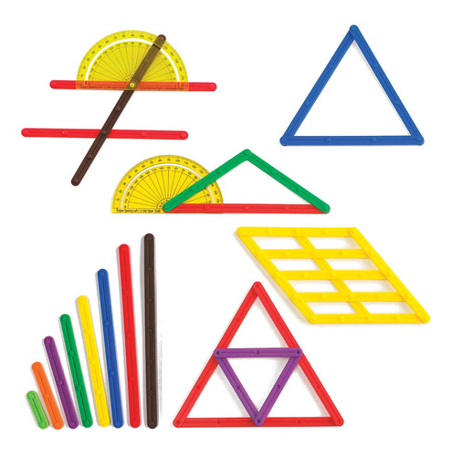 Set De Construcción Geométrica 80 Palos 24 Tarjetas 2 Transp
