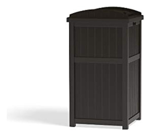 Suncast 33 Gallon Brown Outdoor Trash Can