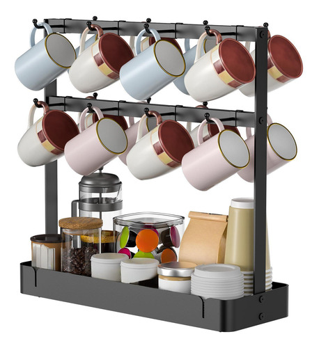 Soporte Para Tazas De Café Con Base De Almacenamiento,