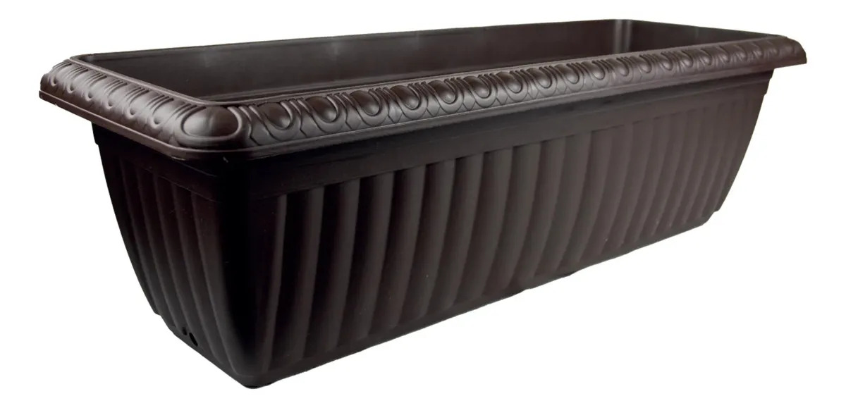 Jardinera Jumbo Maceta 22 Lts Plastico Resistente Jardín Chocolate