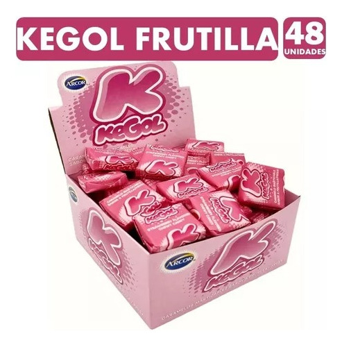 Caramelo Masticable Kegol Frutilla (caja Con 48 Unidades)