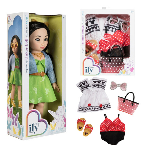 Disney Muñeca 40 Cm Campanita Y Set De Cambio Ropa Minnie