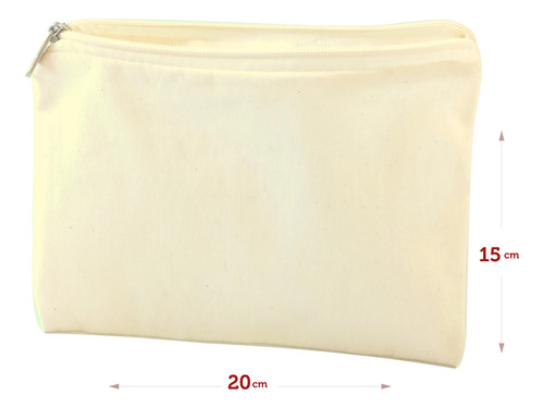 Necessaire Algodão Cru Ecológico Tam 20x15cm Fecho Cru 240