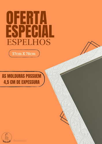Espelho Com Moldura Hall Sala Quarto Banheiro Oferta