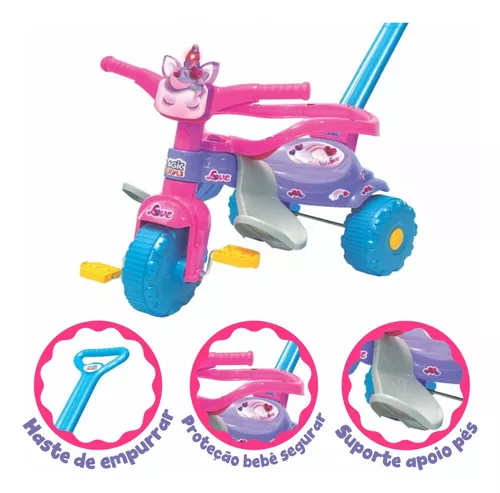 Triciclo Motoca Infantil Tico Tico Uni Love Com Luz - Magic Toys