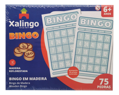 Bingo, 75 Bolillas De Madera Xalingo, En Caja