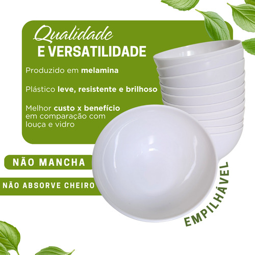 150 Tigelas Cumbuca Resistente 400ml Melamine Caldo Sopa