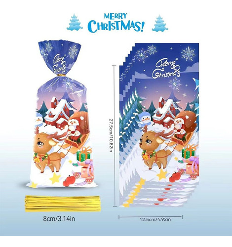 Bolsa De 50 Caramelos De Navidad, Bolsa De Regalo De Navidad