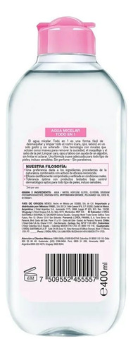 Garnier Skinactive Agua Micelar Todo En Uno 400 Ml.