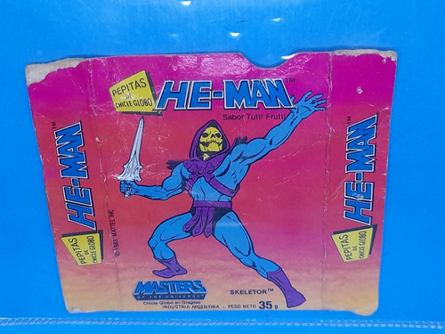 Parte Caja Pepitas Chicle Globo Original  No Muñeco He-man 